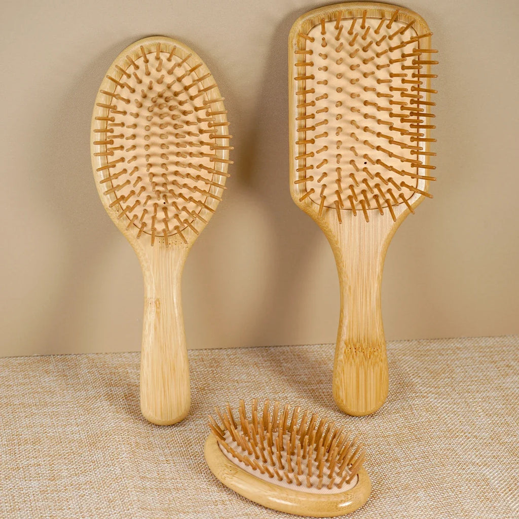 Bamboo Detangling Hair Brush – Scalp Massage, All Hair Types