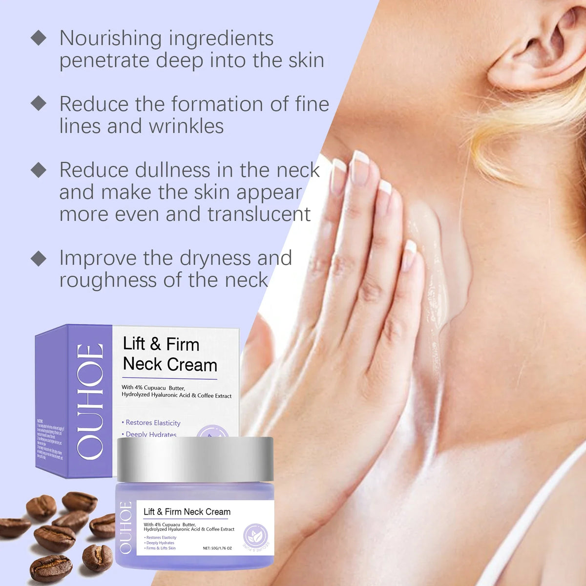 Ouhoe Firming Neck Cream – Tighten, Brighten & Moisturize 50g