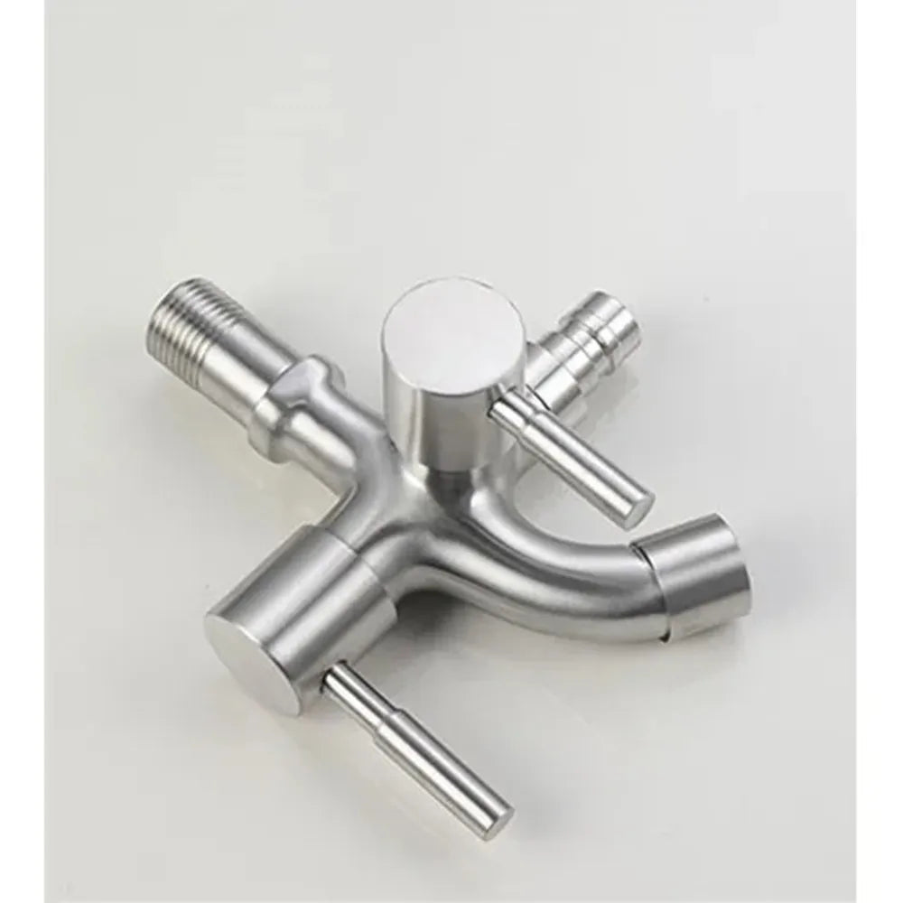 304 Stainless Steel Dual-Outlet Washing Machine Faucet