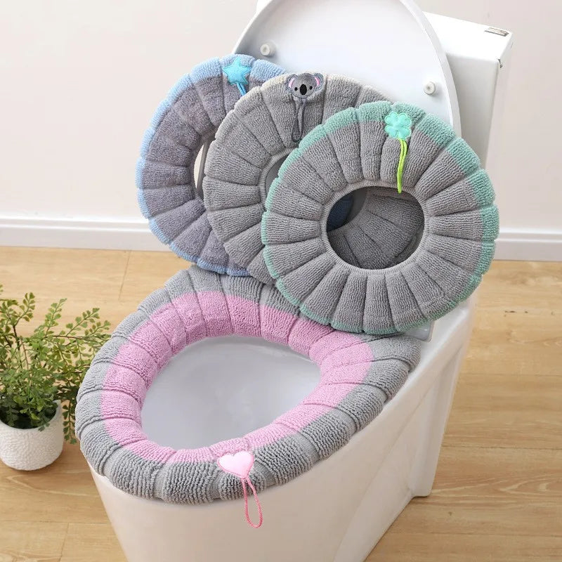 Soft Knitted Toilet Seat Cushion Cover – Warm, Washable, Universal