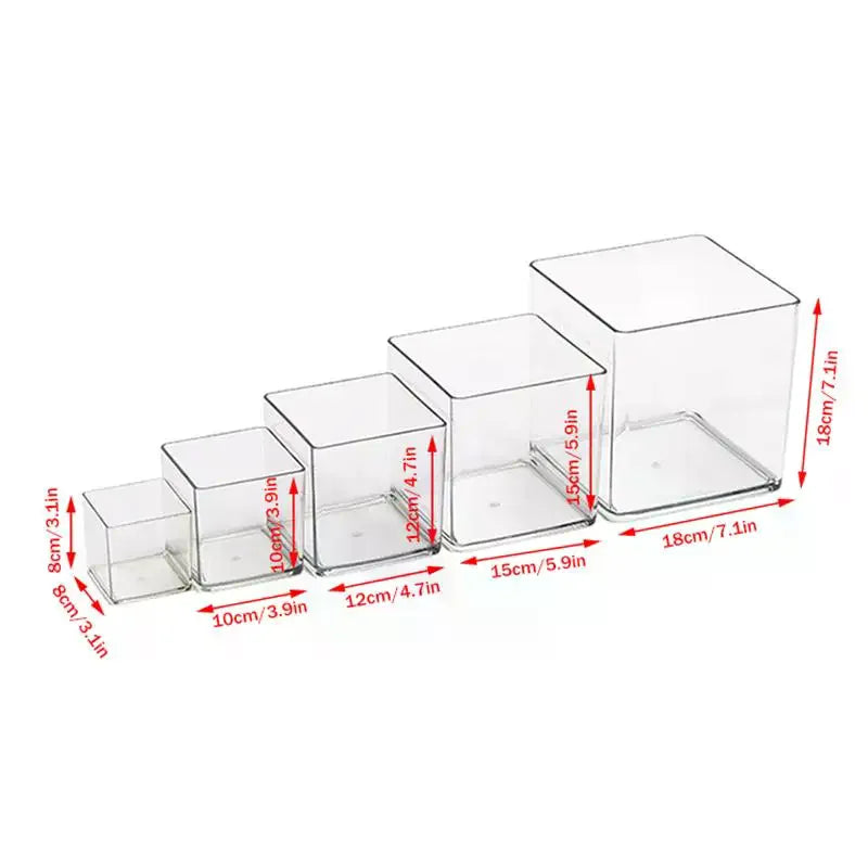 Transparent Acrylic Plant Pot | Square & Round Bonsai Planter