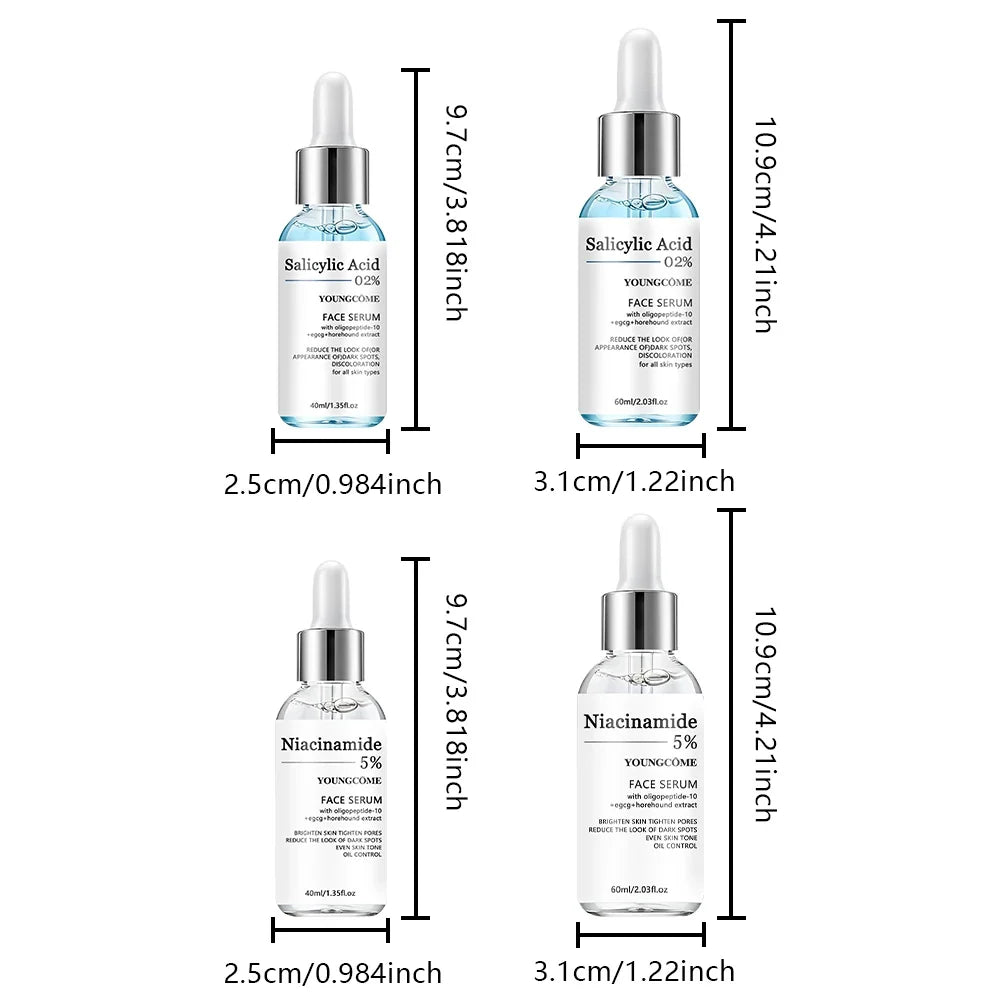 YOUNGCOME Salicylic Acid 5% Niacinamide Ceramide Face Serum Set