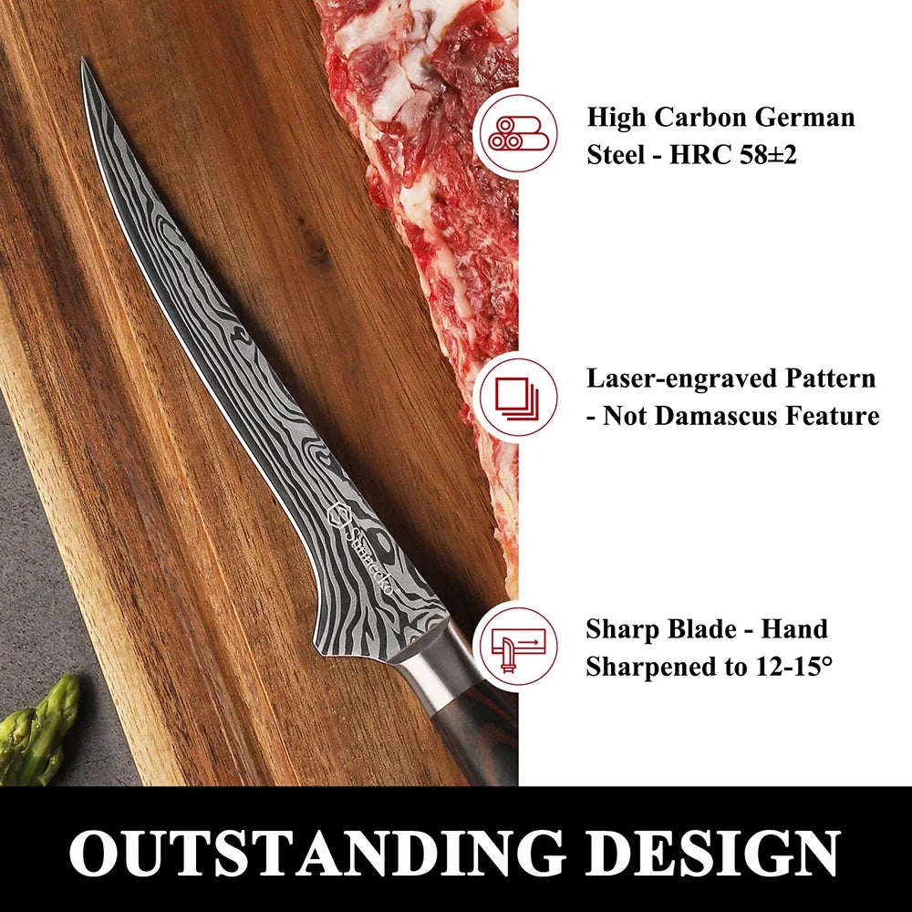 Sunnecko 6" Boning Fillet Knife | High Carbon Stainless Steel