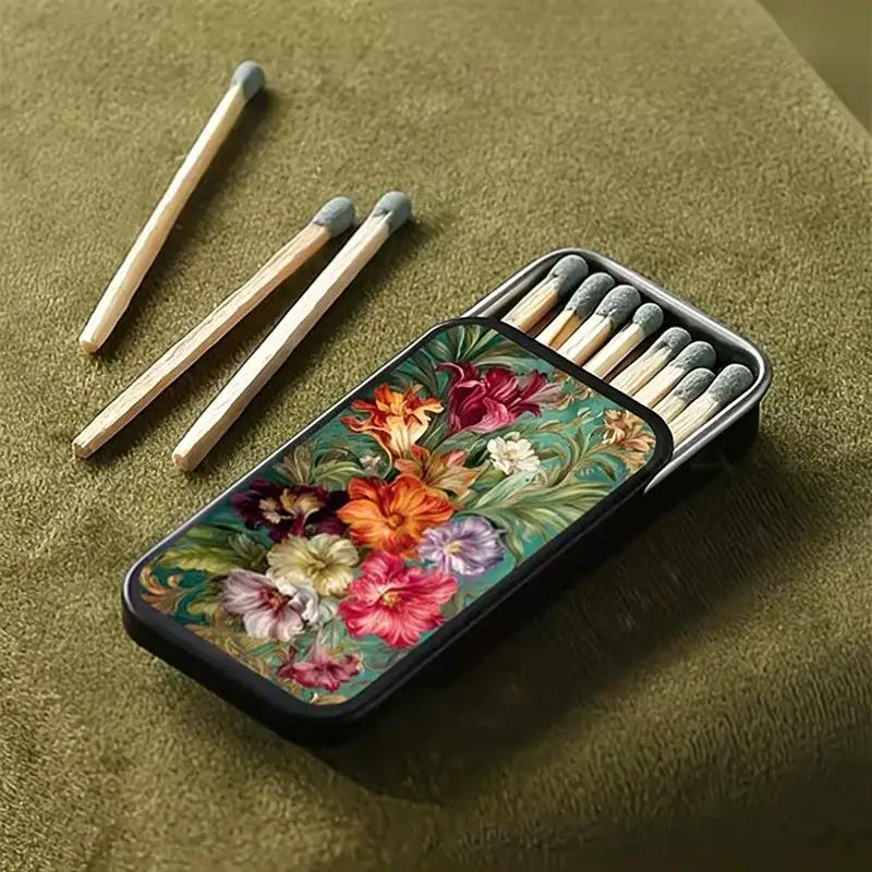Retro Metal Pull-Out Storage Box – Matches, Coins & Accessories