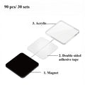 90pcs Transparent Magnetic Photo Frames | DIY Fridge Magnets