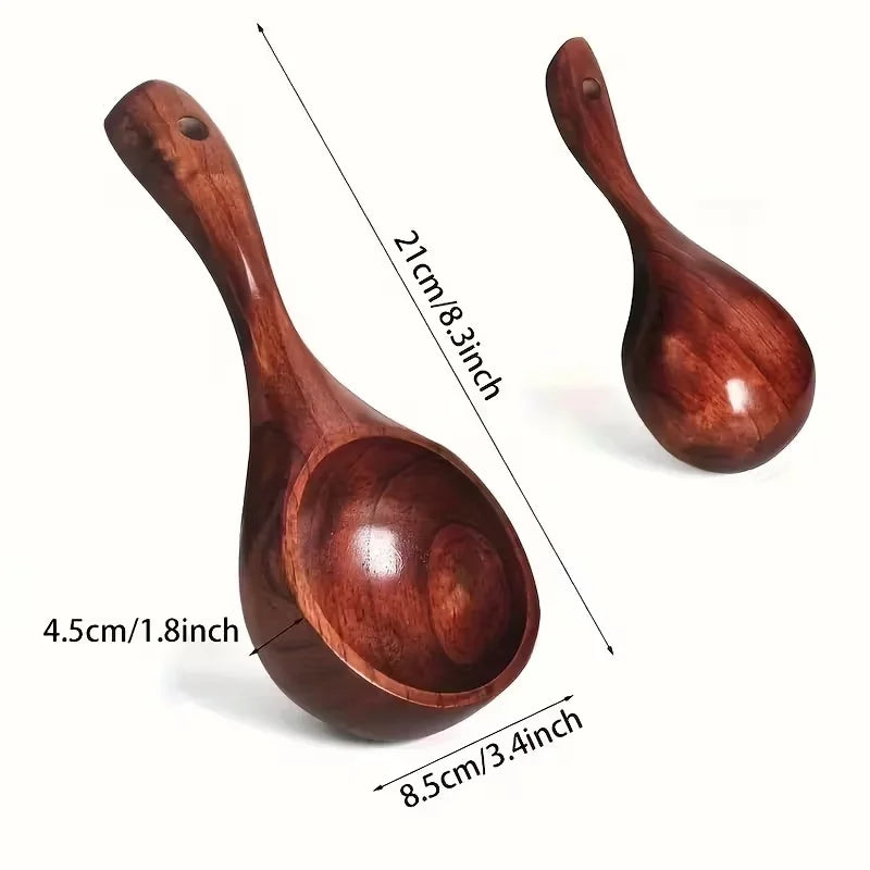 Large Wooden Kitchen Spoon Soup Ladle Multipurpose Cooking Serving