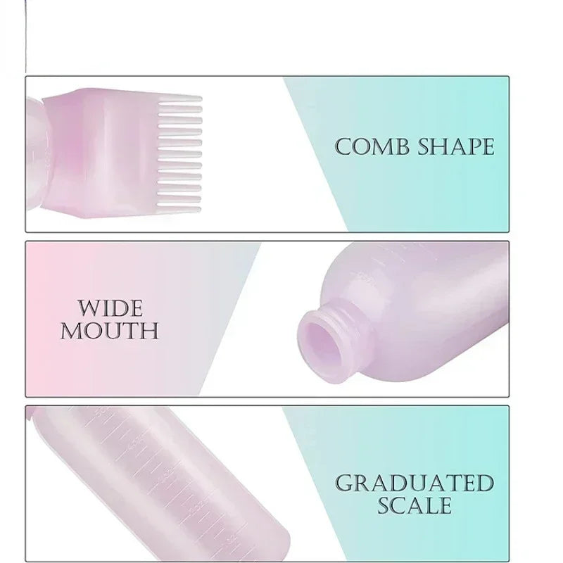 Hair Dye Applicator Bottle with Comb Brush | 160ml Color Tool