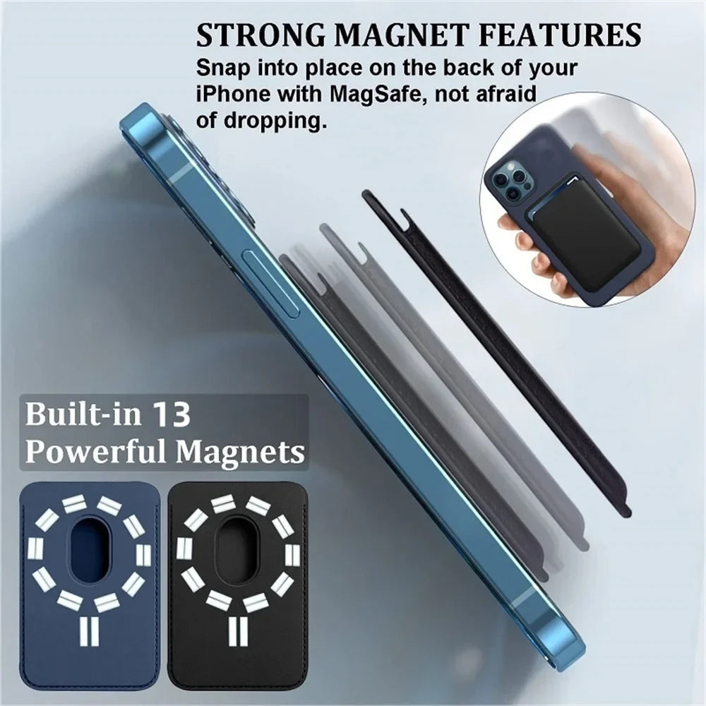 MagSafe Leather Wallet Case Card Holder Stand – iPhone 15/14/13