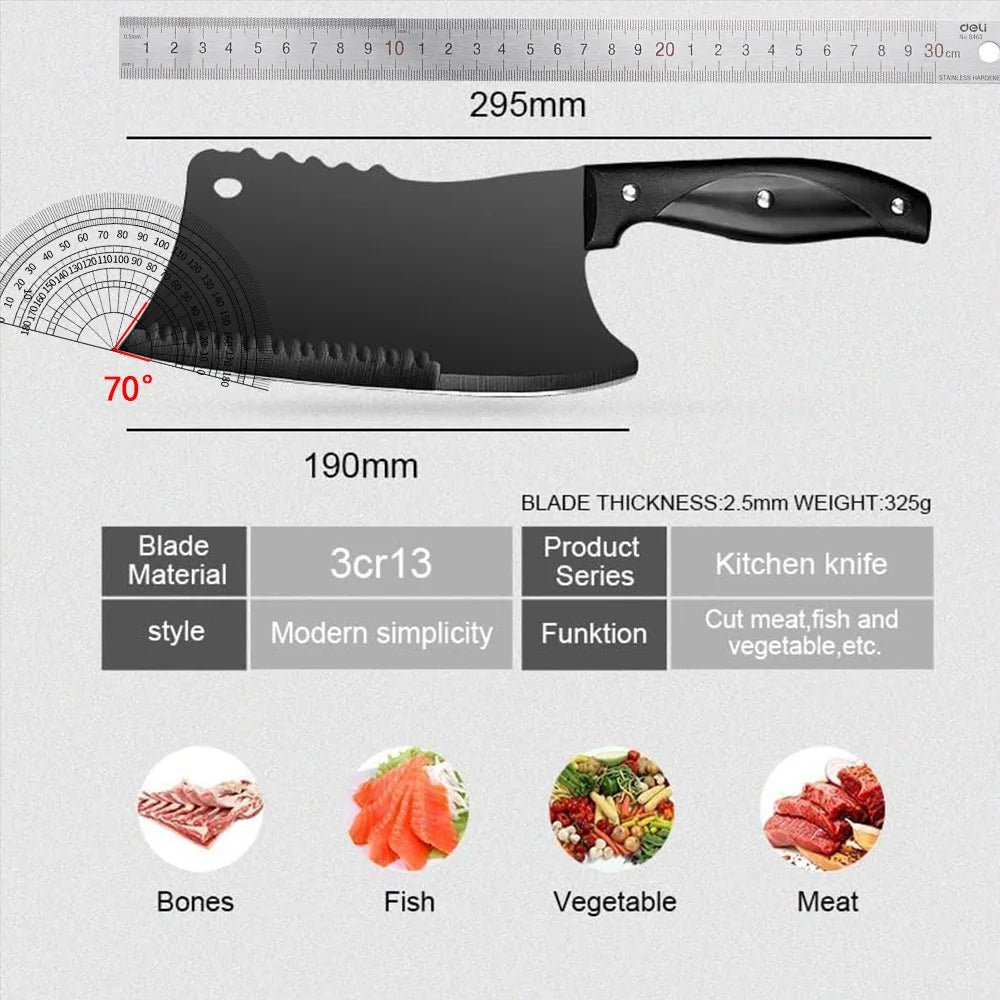 PLYS Meat Cleaver – Heavy Duty Stainless Steel Butcher Knife