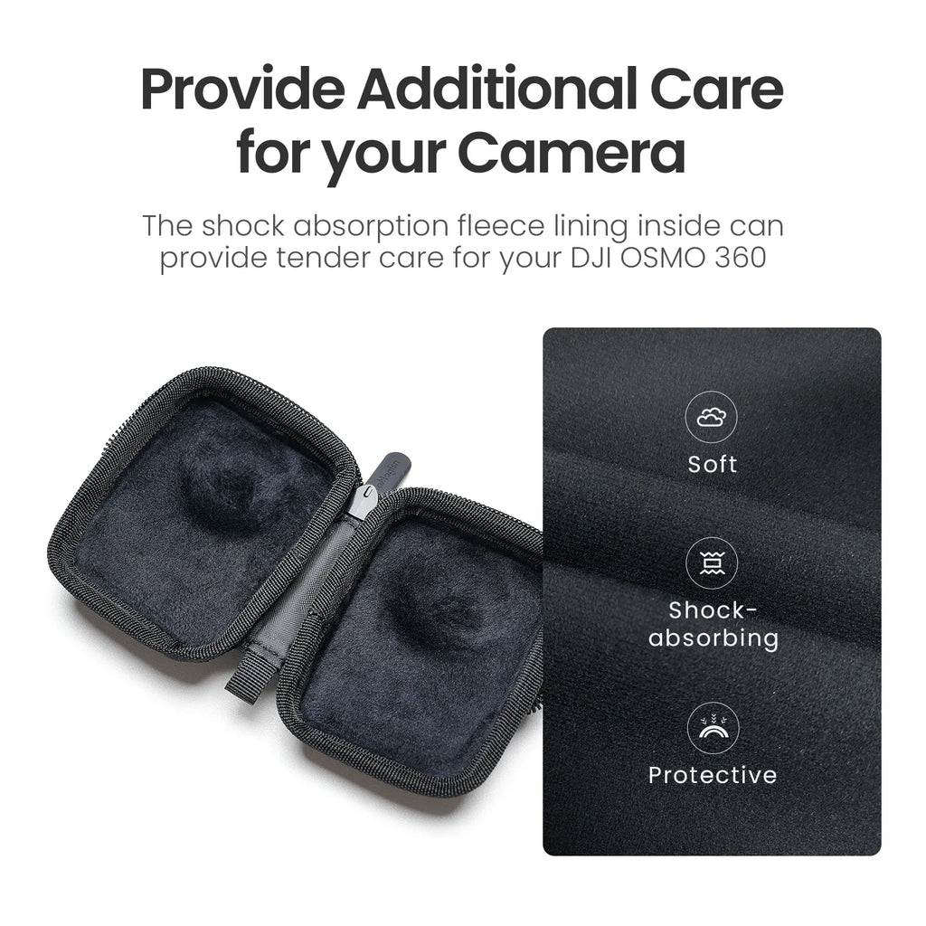 Hard Shell Case for DJI Osmo 360 – EVA Carry Bag + Hook
