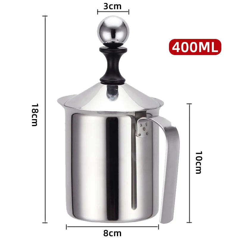 BALASHOV Double Mesh Stainless Steel Milk Frother 400ML