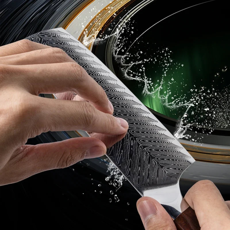 Grandsharp Nakiri Knife – 67-Layer Damascus Steel Rosewood
