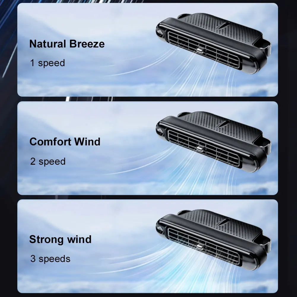 Backseat Cooling Fan Vehicle Rear Headrest Fans Three Adjustable Wind