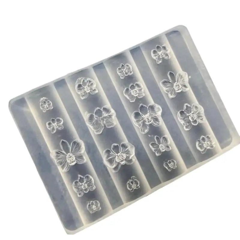 3D Orchid Silicone Nail Art Mold – DIY Floral Carving Template