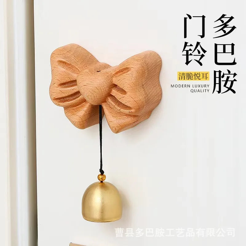 Simple Bow Door-style Wind Chime Copper Bell Reminder Dopamine