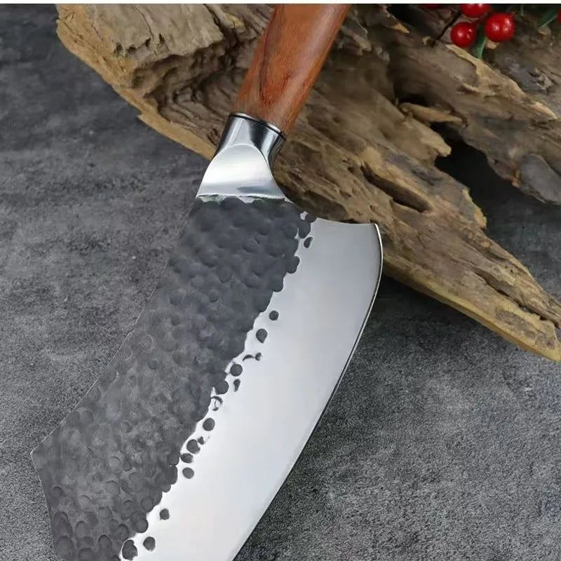 Hand-Forged Meat Cleaver Knife – 7.5" Stainless Steel Butcher