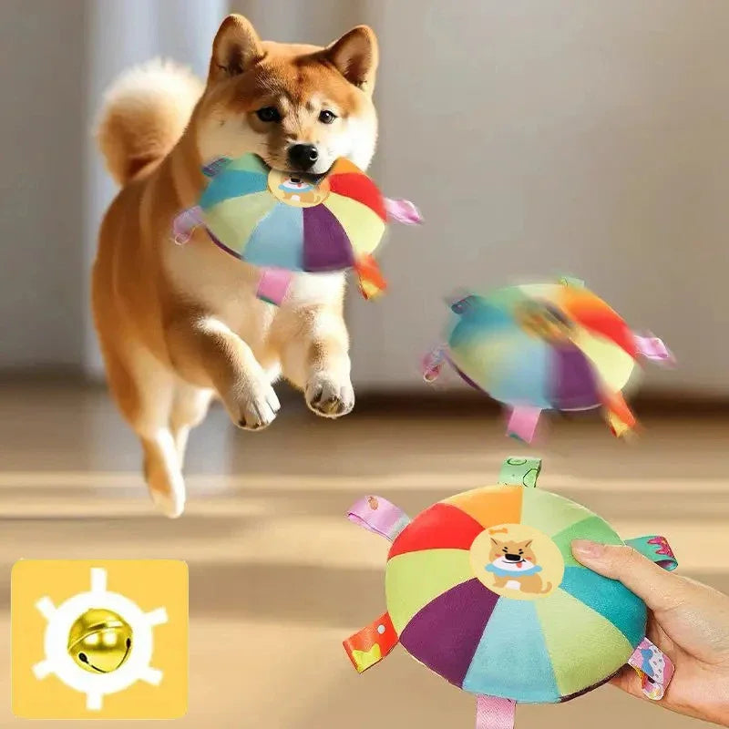 Plush Squeaky Flying Disc Dog Toy – Bite-Resistant for Puppies