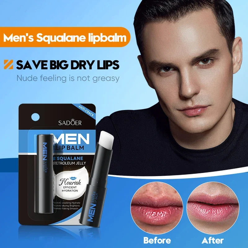 SADOER Men's Squalane Lip Balm – Moisturizing & Smoothing 2.7g