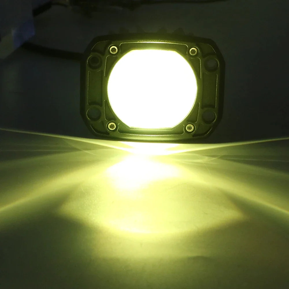 8D Lens 30W LED Flush Mount Work Light 6000K/3500K Dual Color
