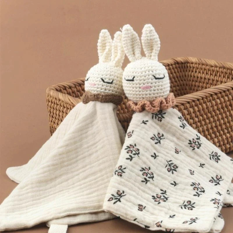 Baby Knitted Rabbit Comforting Towel | Soft Soothe Doll for Newborns