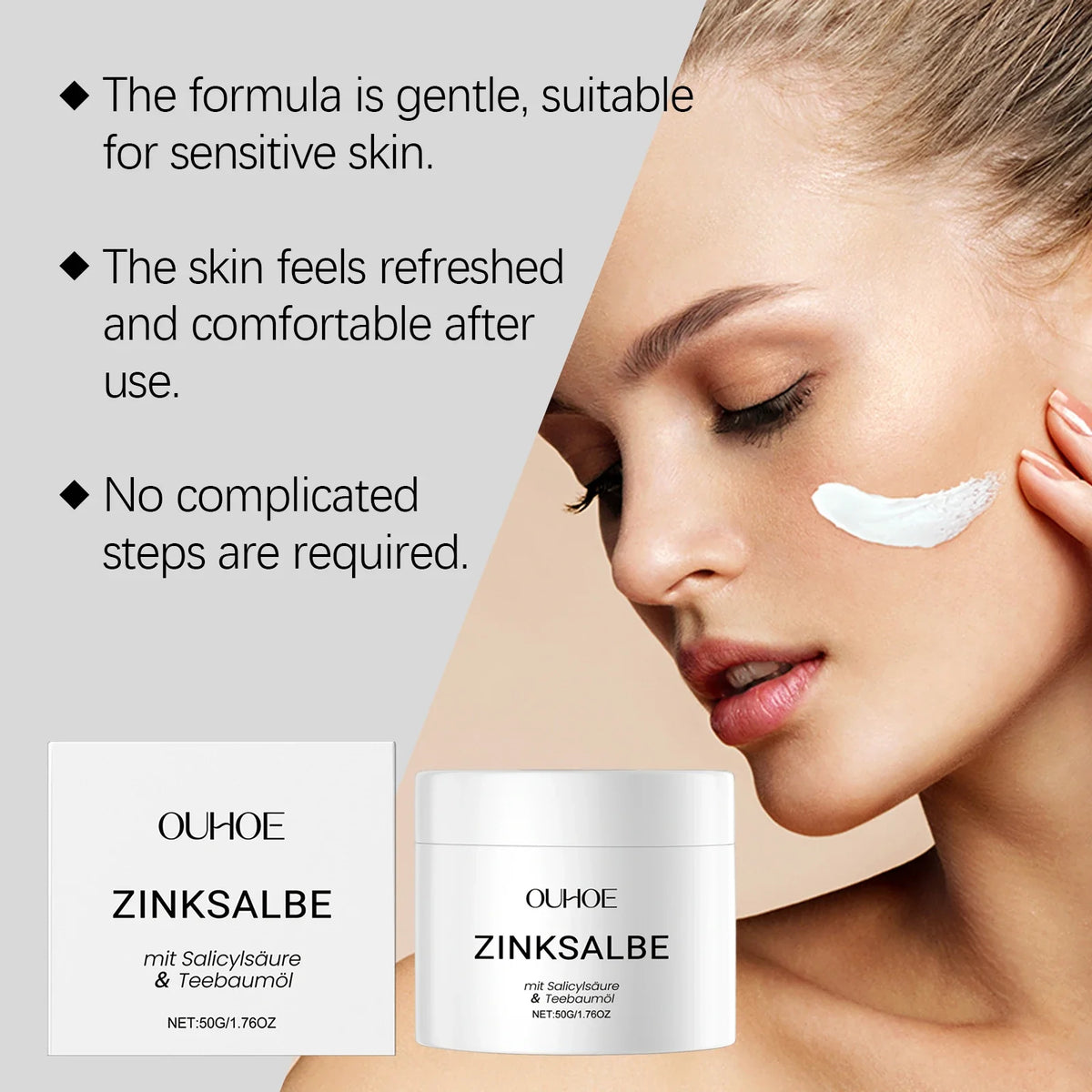 OUHOE Zinc Acne Removal Cream | Pore Minimizer & Oil Control