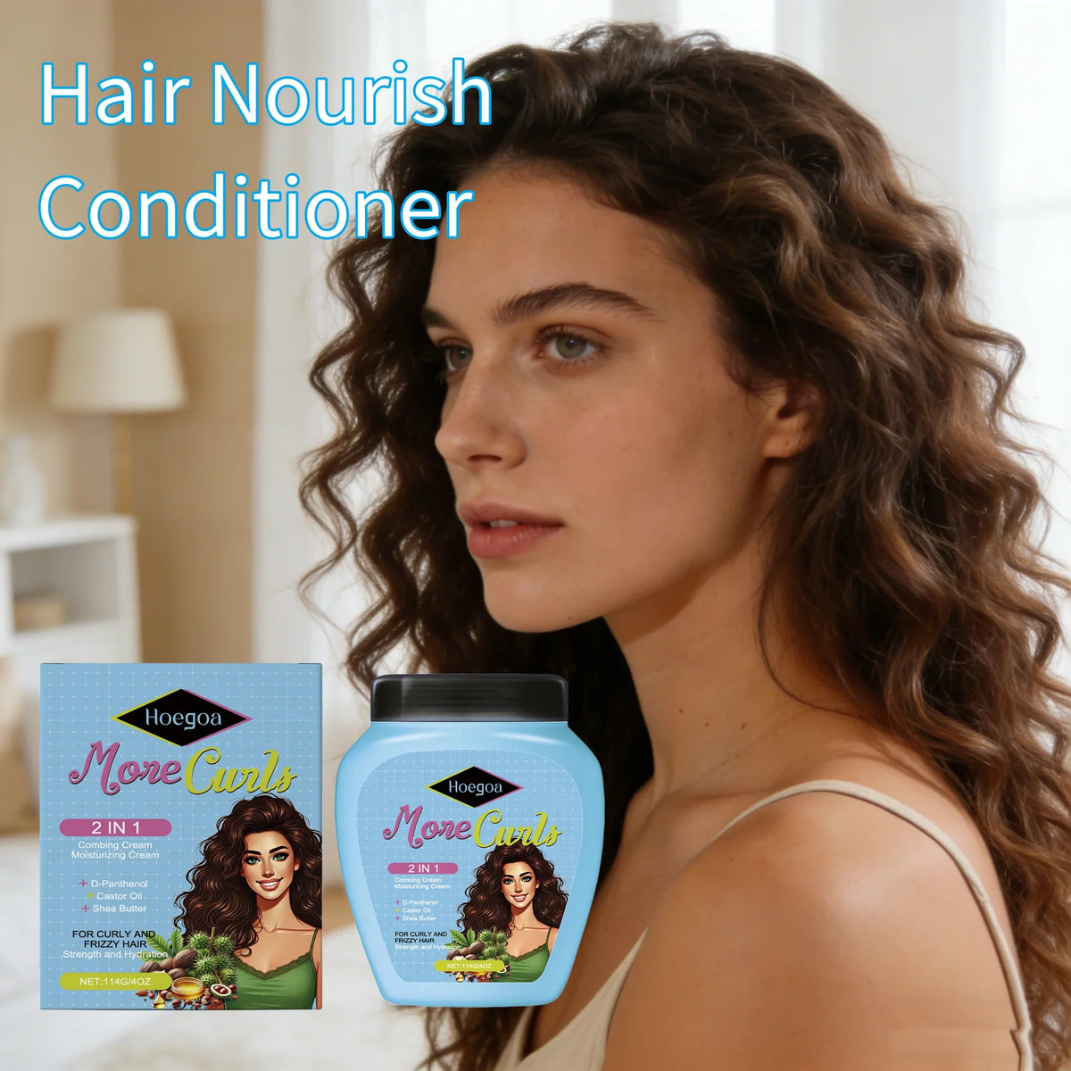 HOEGOA Leave-In Keratin Hair Conditioner – Frizz & Moisture 114g
