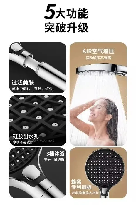 150mm 3-Mode Rainfall Shower Head with Filter | Zloog