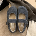Women's Plush-Lined Cotton Flat Shoes – Warm Mary Janes