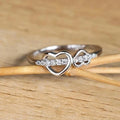 Huitan Double Heart Ring – Cubic Zirconia Sparkling Women's Ring