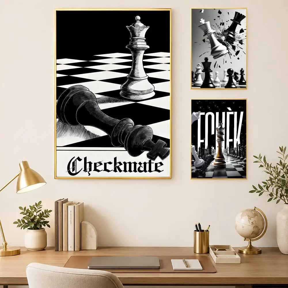 International Chess Wall Art Poster – Self-Stick HD Waterproof