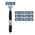 Men's 6-Blade Manual Razor | Non-Slip Handle & Refills