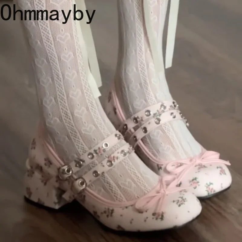 Women's Lolita Mary Jane Pumps | Butterfly-Knot Buckle Strap