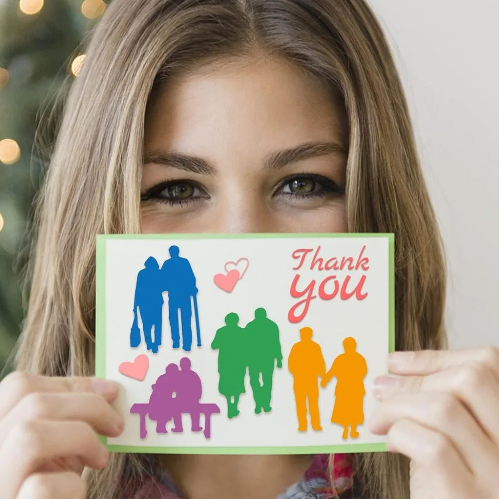 Couple Cutting Dies – Man & Woman Embossing Stencils for Cards