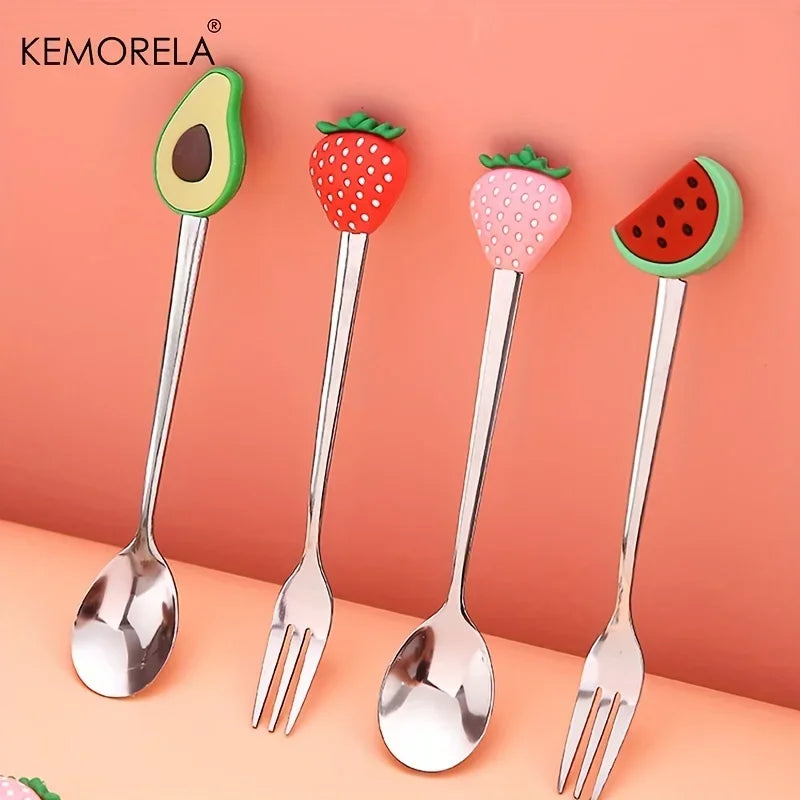 4-Piece Stainless Steel Cutlery Set – Spoons & Fruit Fork