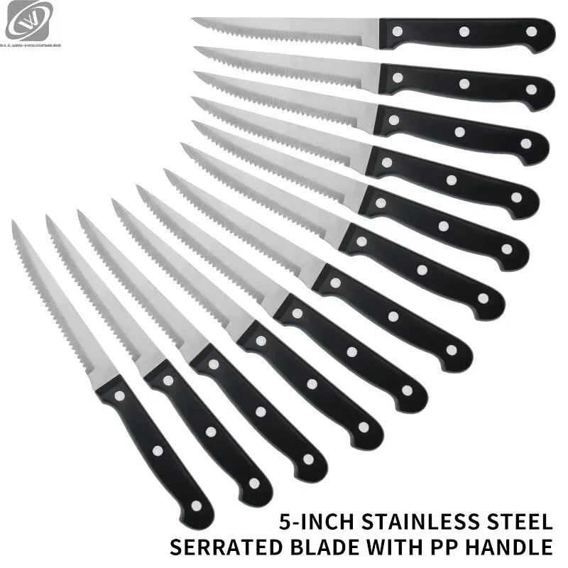 Steak Knives Set 4/6/8/12 Pcs – Serrated Stainless Steel Blade