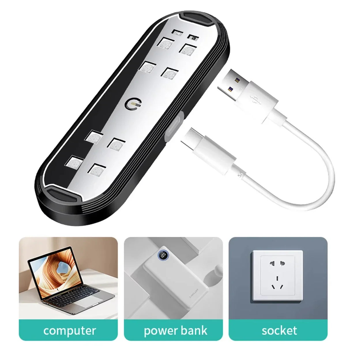 LED Car Door Welcome Lights | Magnetic 7-Color USB-C Rechargeable
