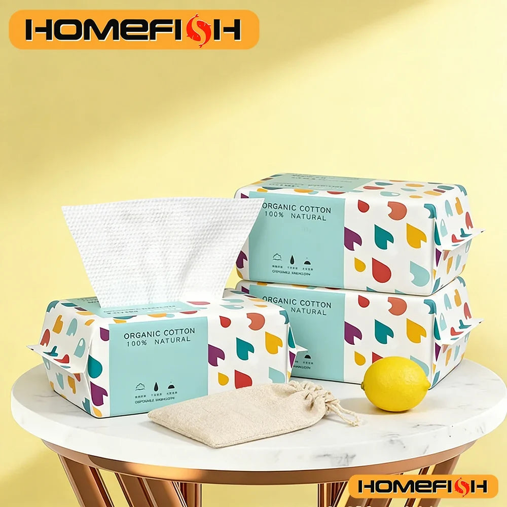 Soft Disposable Cotton Facial Tissues – Makeup Removing Wipes