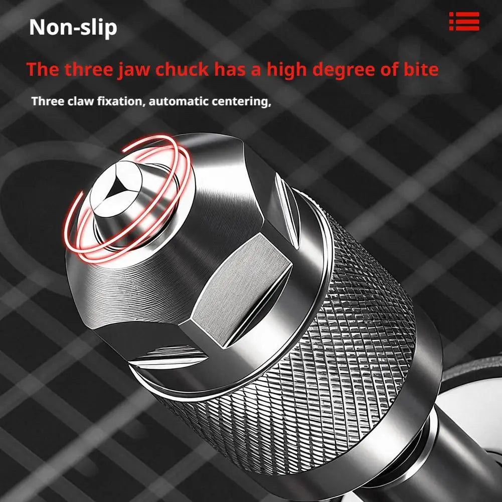 3-Jaw Keyless Drill Chuck 0 3- Capacity Bit Adapter Hex Shank