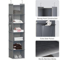 Hanging Closet Organizer Storage Foldable 6-Shelf Shelves 2 Hooks