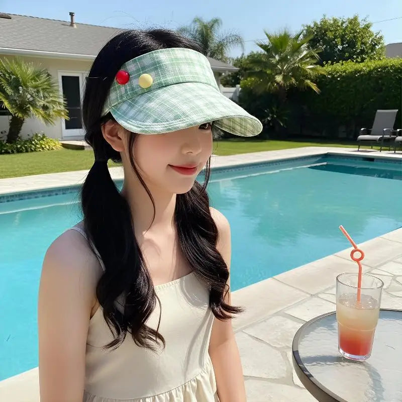 Women's Adjustable UV Sun Visor Hat – Knit Cap 6 Colors