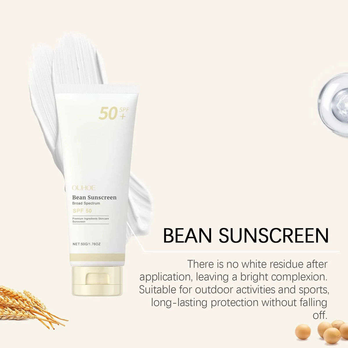 Ouhoe SPF 50+ Mild Moisturizing Sunscreen UVA/UVB 50g