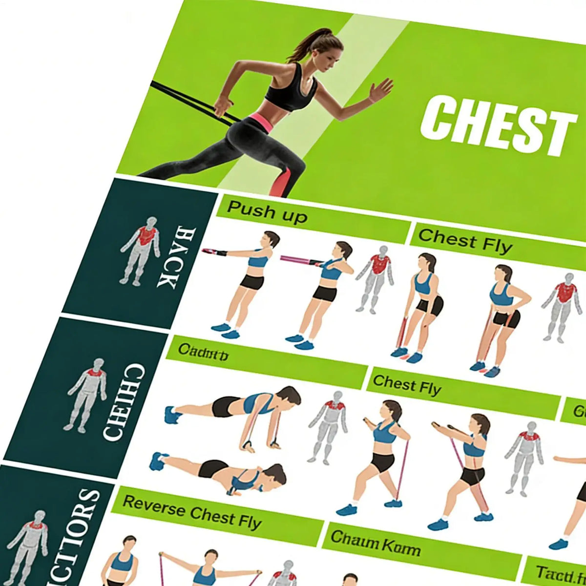 Resistance Band Workout Poster – Home Gym Exercise Guide
