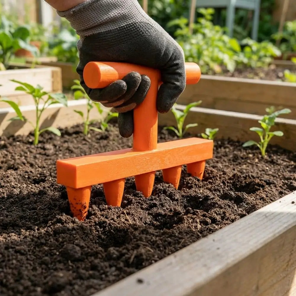 5-Prong Manual Soil Hole Drill Tool | Ergonomic Garden Planter