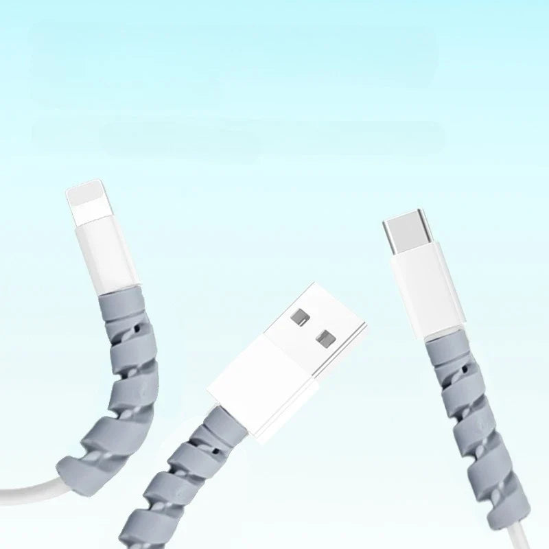 5-Pack Spiral Silicone Cable Protector & Wire Saver Clips