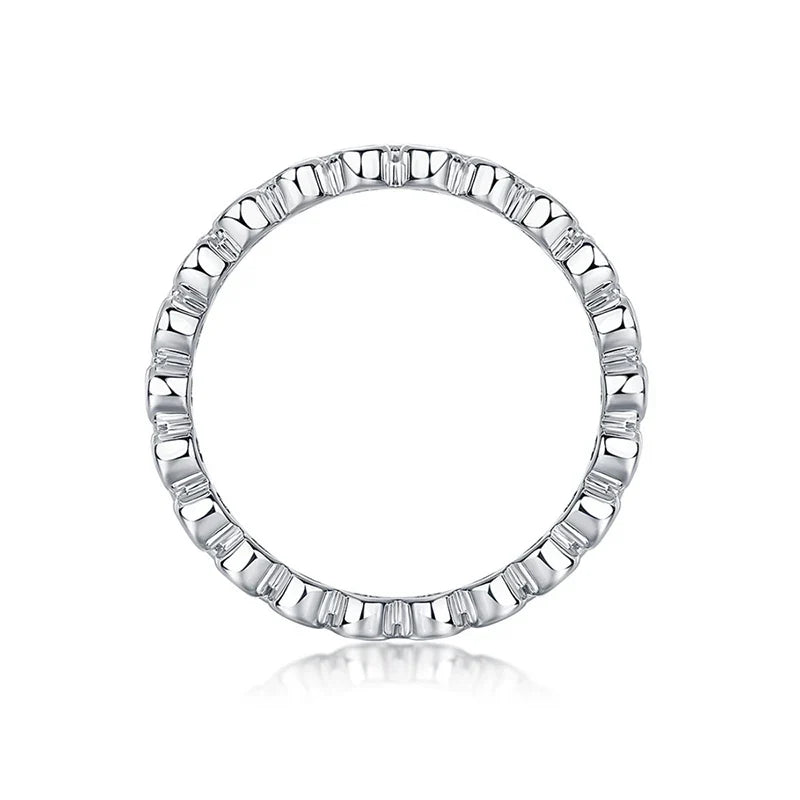Huitan Silver Cubic Zirconia Wedding Band Ring | Women's
