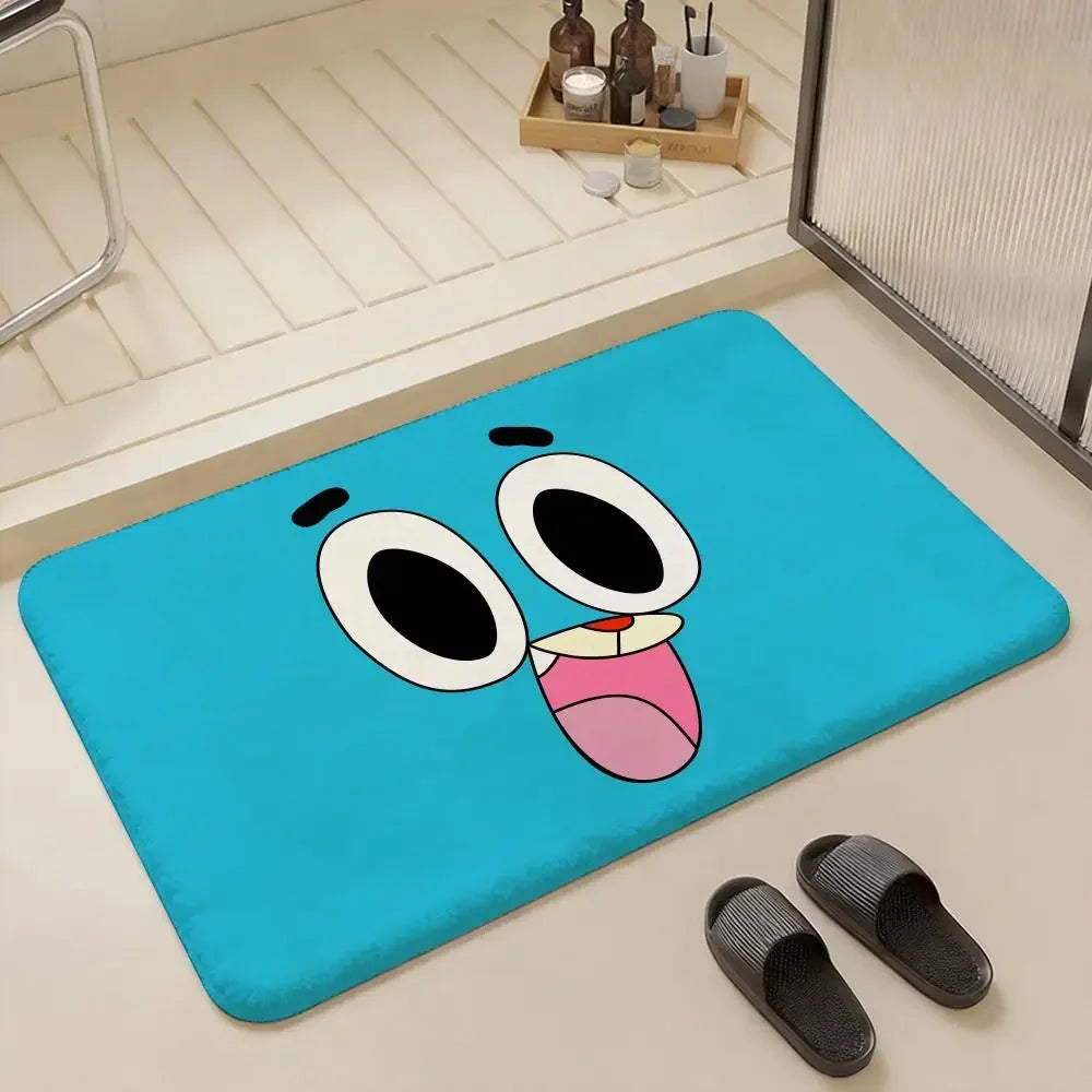 Amazing World of Gumball Flannel Floor Mat | Non-Slip Doormat