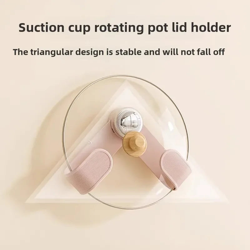Wall-Mounted Suction Cup Pot Lid & Cutting Board Rack