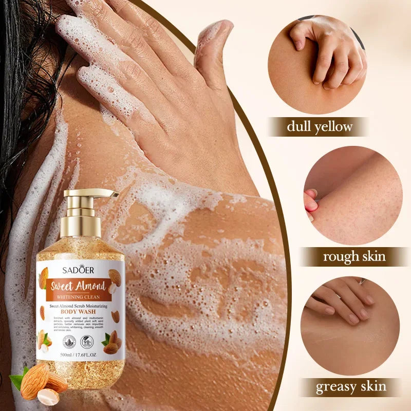 Sweet Almond Scrub Shower Gel – Brightening Body Wash 500ml