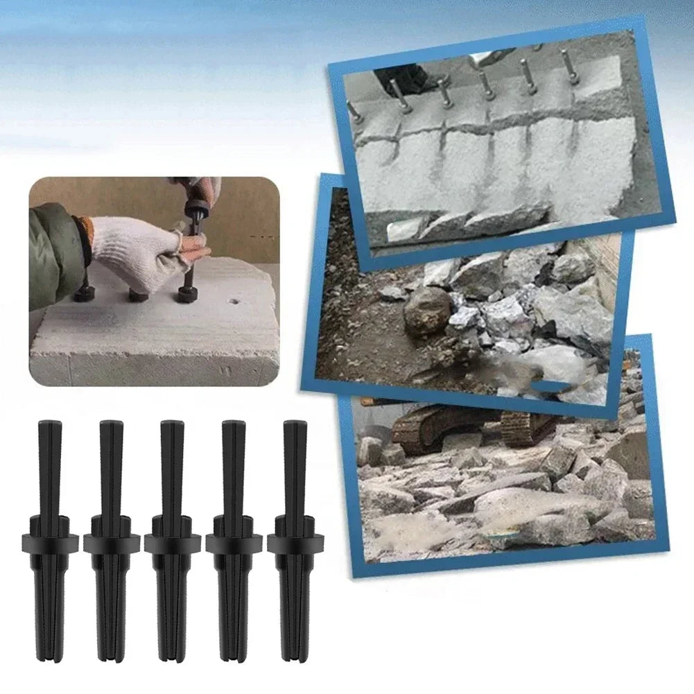 5-Pack Stone Splitting Wedges 125x14mm – Steel Rock Splitter