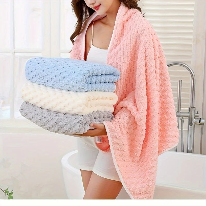 Thick Big Bamboo Charcoal Coral Velvet Bath Towel Adult Soft